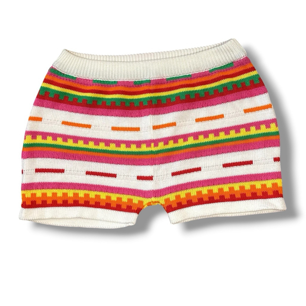 Blumarine Blugirl Knit Hot Shorts Multicolored Italy XS ? LKNEW Mid Rise Cotton
